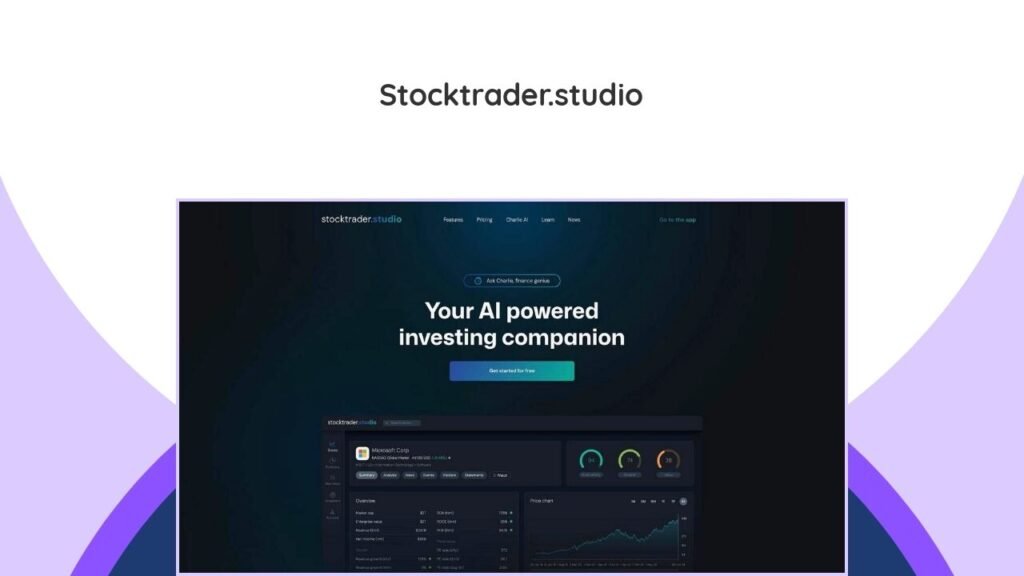 Stocktrader.studio Lifetime Deal: Your Ultimate AI-Powered Stock Research Platform 3 Enhance stock research & tracking with AI insights, advanced screeners, & custom dashboards. Make informed investment decisions.