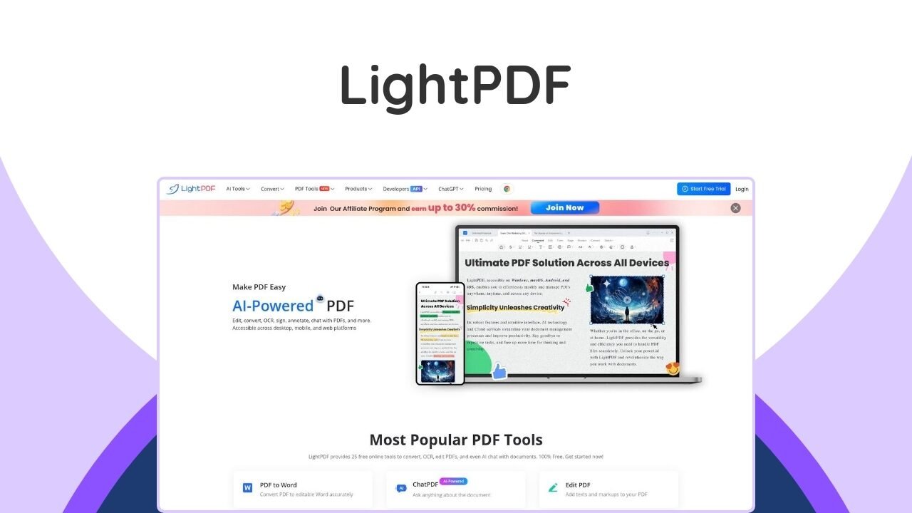 An AI-powered, all-in-one PDF solution to convert, edit, manage, and interact with documents across all devices.