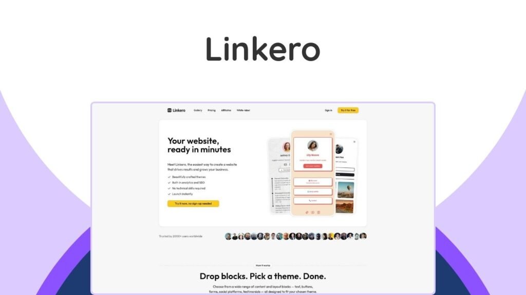 Your ultimate hub for all online links, social media, and content. Build a personalized, shareable bio page or simple website.