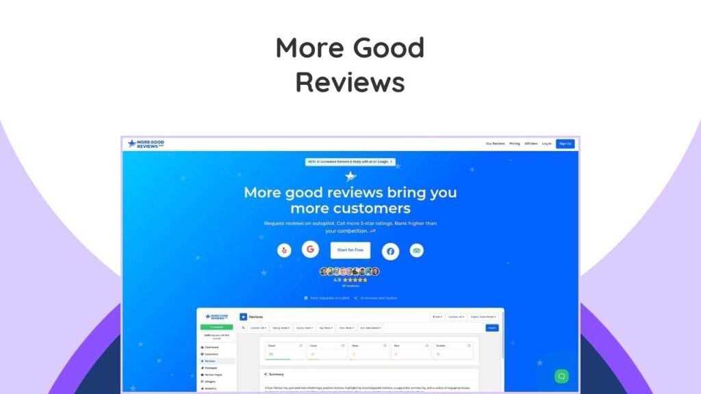 More Good Reviews Lifetime Deal – Boost Your Brand Reputation for Life 5 Automates collecting customer reviews to boost online reputation, social proof, and sales. Get permanent access for life.