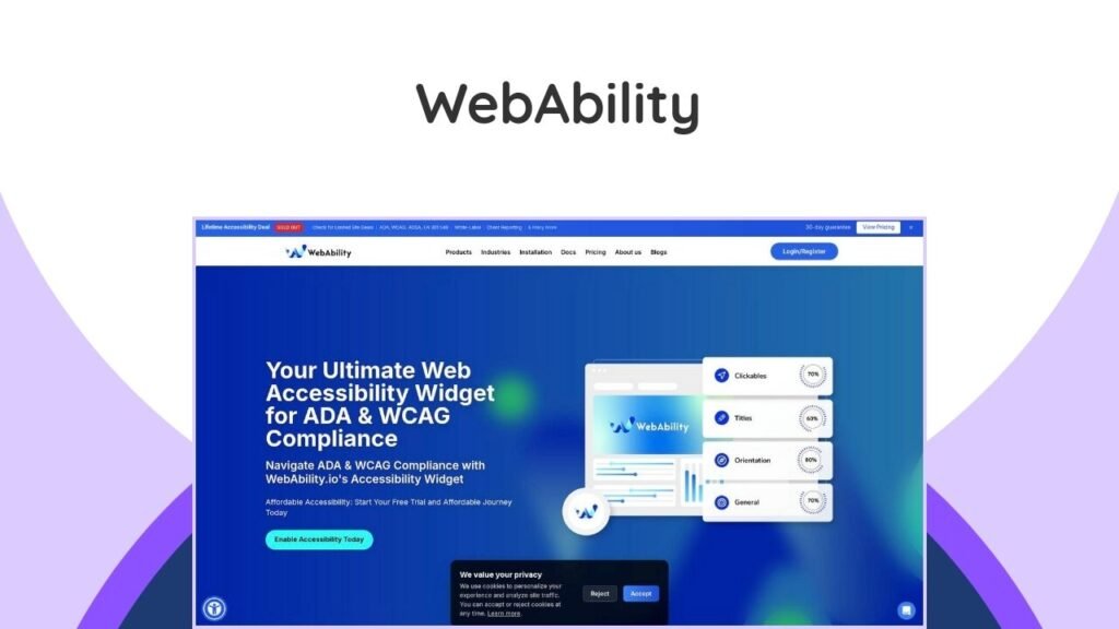 WebAbility.io Lifetime Deal – Why This Sold-Out Accessibility Solution Still Matters 9 AI solution for web accessibility. Ensures ADA/WCAG compliance & protects your brand from legal risks.