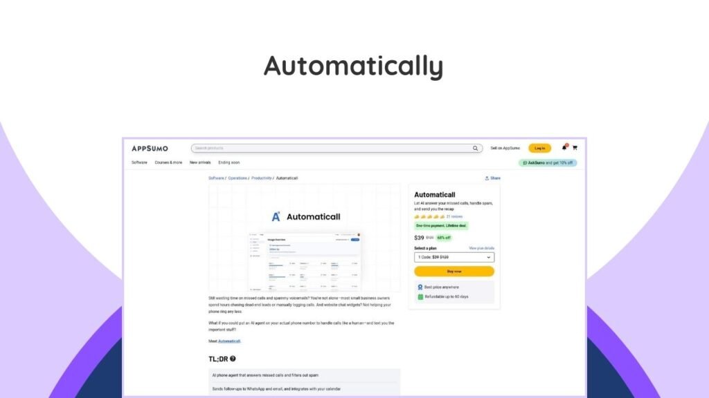 Automaticall Lifetime Deal: The Ultimate Guide To AI Automation For Life 5 Unlock perpetual access to AI automation tools with a single payment. Cut recurring costs & boost efficiency!