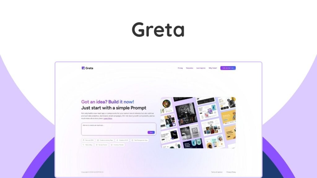 Greta: AI-powered, no-code platform to build full-stack apps & websites fast from natural language prompts. Get lifetime access!