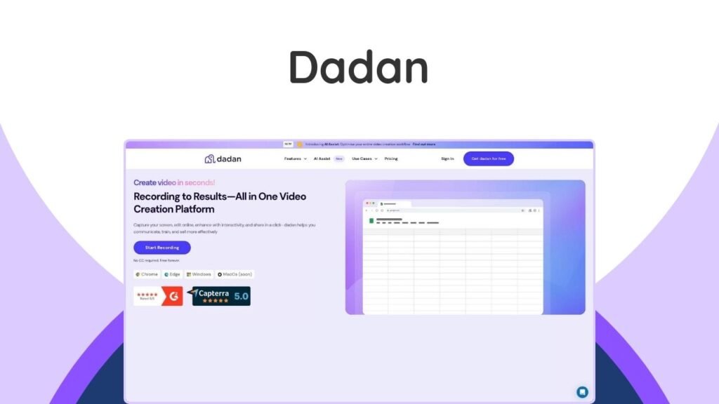 Dadan: AI video platform for recording, editing, and sharing interactive videos. Boost engagement & capture leads!