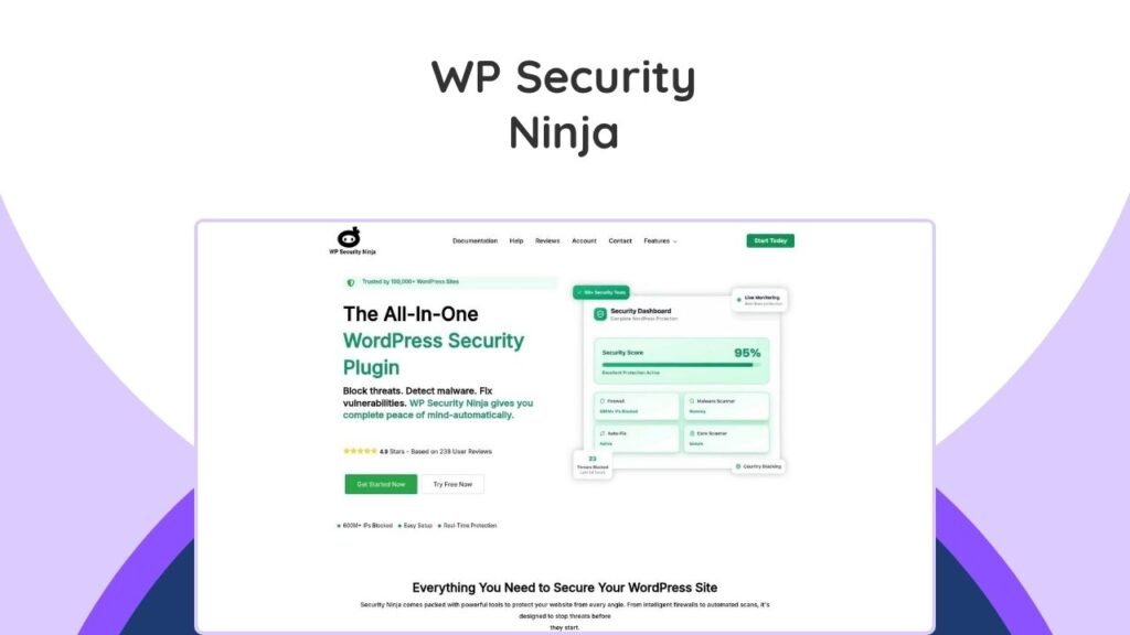 This robust WordPress security plugin offers real-time protection, scanning, and fixes against malware & hacking without slowing your site.