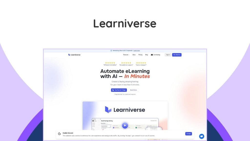 Learniverse Lifetime Deal – Transform Your E-learning With AI 6 AI-powered platform to rapidly create interactive e-learning courses from PDFs, URLs, or text. Manages learners and progress.