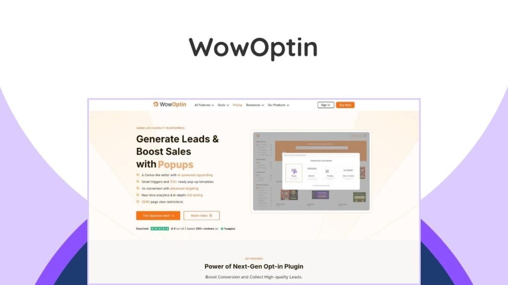 WowOptin Lifetime Deal: Supercharge Your Lead Generation 9 Get a powerful WordPress plugin to create high-converting pop-ups and opt-in forms. Capture leads, boost sales. Lifetime access!