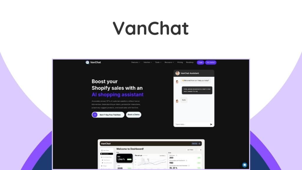 VanChat Lifetime Deal – Revolutionize Your Shopify Sales And Support 4 This AI-powered assistant for Shopify stores accurately answers customer questions, recommends products, and boosts sales.